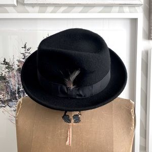 Black Wool Felt Fedora